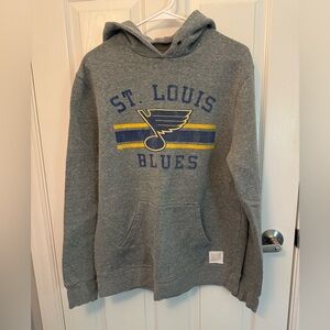 Original Retro Brand Women’s Hoodie/Sweatshirt, St. Louis Blues, Heather Gray